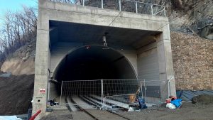 Budování tramvajového tunelu v Žabovřeské, stav v lednu 2023. Foto: DPMB