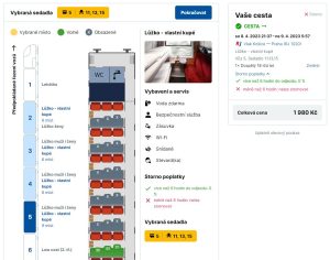 Nákup jízdenky na noční vlak RegioJetu. 
