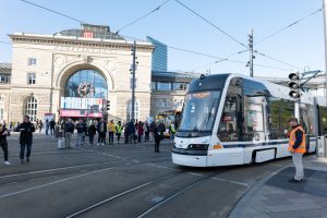 První jízdy tramvaje  36T s cestujícími v Mannheimu. Foto: Škoda Group