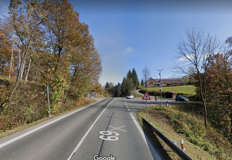 Silnice I/69 u Sirákova. Foto: Google Street View