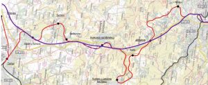 Mapa rychlejšího spojení Praha - Liberec, úsek Turnov - Liberec. Foto: Správa železnic