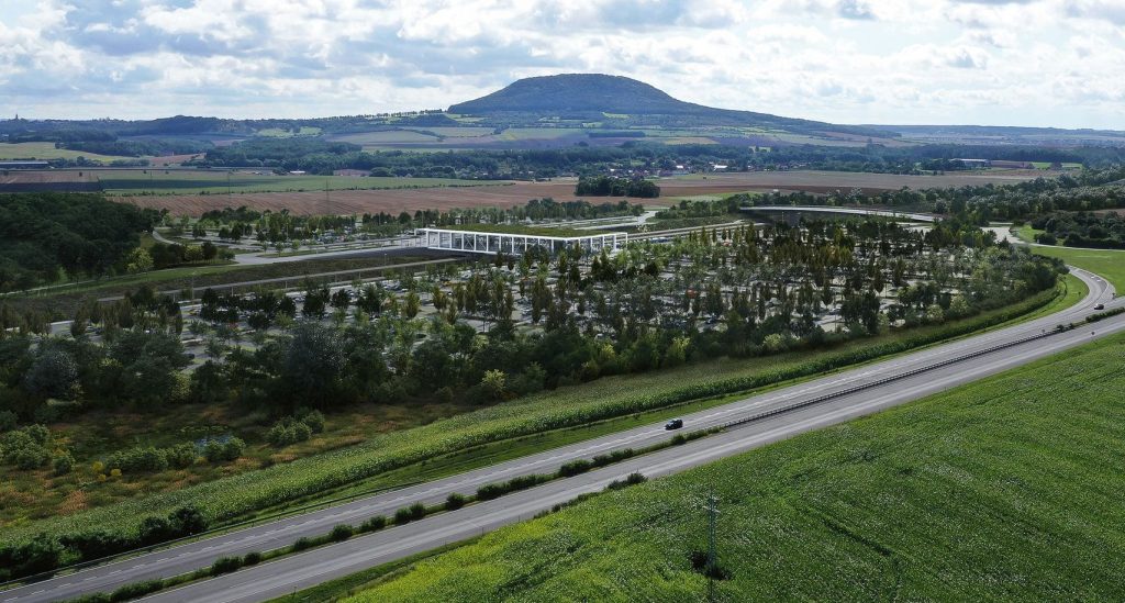 Terminál VRT Roudnice nad Labem, vizualizace. Pramen: Správa železnic/Rusina Frei architekti