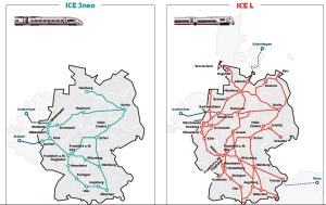 Plán nasazení nových vlaků ICE L a ICE 3neo. Foto: Deutsche Bahn