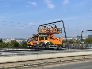 Rekonstrukce tramvajové trati mezi Palmovkou a Ohradou, stav 16.5. 2023. Foto: Jan Sůra / Zdopravy.cz