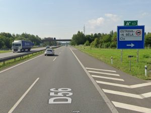 Opravovaný most u Paskova na dálnici D56 mezi Ostravou a Frýdkem-Místkem. Zdroj: Google Street View