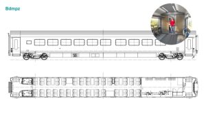 Schéma vozu Bdmpz pro ComfortJet.
Zdroj: Siemens Mobility
