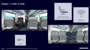 Design - 1. třída / 2. třída v ComfortJetu.
Zdroj: Siemens Mobility