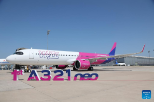Airbus A321neo pro Wizz Air vyrobený v Číně. Foto: Xinhua News