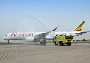 Premiéra Airbusu A350 Ethiopian Airlines v Praze v roce 2019. Zdroj: Facebook.com - Letiště Praha