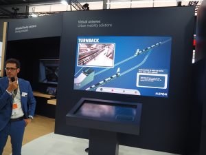 Prezentace výrobce železničních vozidel Alstom na veletrhu UITP v Barceloně. Foto: Jan Nevyhoštěný, Zdopravy.cz