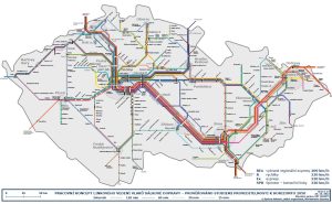 Návrh linkového vedení dálkových linek po roce 2050. Foto: Správa železnic