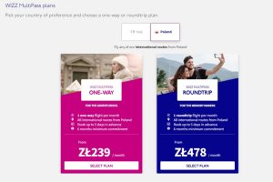 Nabídka Wizz Multipass pro Polsko. Zdroj: Wizz Air