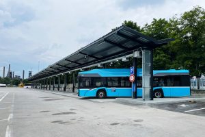 Nová domovská domovská stanice pro 18 elektrobusů v Ostravě. Foto: DPO