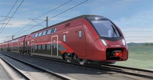 Dvoupodlažní RailJet pro rakouské dráhy, vizualizace. Pramen: ÖBB, Stadler Rail