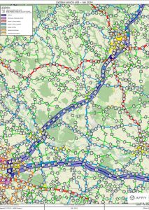 Mapa intenzity dopravy na D10. Foto: ŘSD