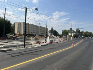 Výstavba tratě na Dědinu, Evropská ulice. Foto: DPP Dominika Brabcová