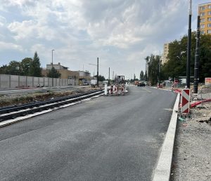Výstavba tratě na Dědinu. Foto: DPP Dominika Brabcová