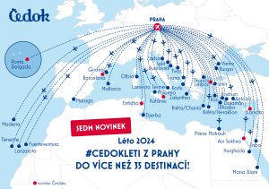 Nabídka destinací Čedoku z Prahy pro letní sezónu 2024.
Zdroj: Čedok