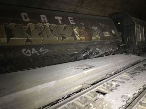 Gotthardský úpatní tunel po vykolejení nákladního vlaku. Foto: SBB