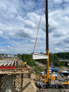 Práce na rozšiřování průtahu Libercem na silnici I/35, stav v červnu 2023. Foto: ŘSD