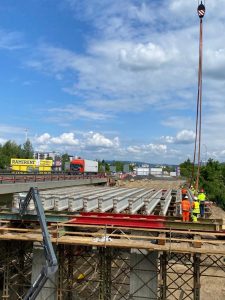 Práce na rozšiřování průtahu Libercem na silnici I/35, stav v červnu 2023. Foto: ŘSD