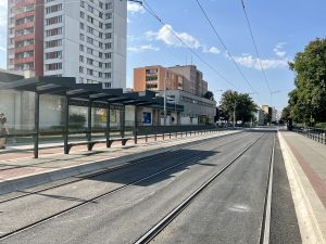 Modernizace zastávky Důl Jindřich a tramvajové tratě na ulici Nádražní v Ostravě. Foto: DPO