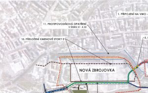 Dopravní napojení čtvrti Nová Zbrojovka. Zdroj: Magistrát města Brna