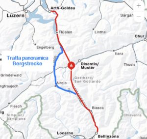 Mapa s omezením v Gotthardském tunelu a odklonovou trasou. Foto: SBB