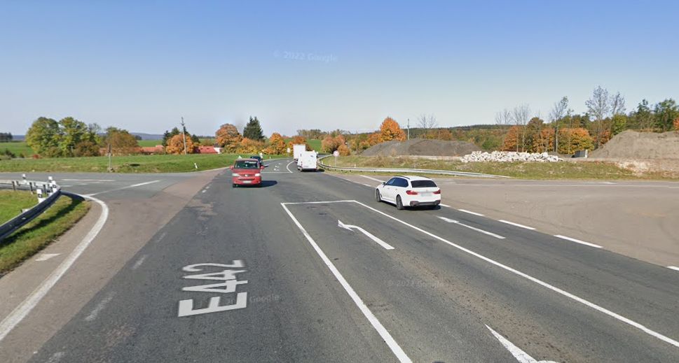 Křižovatka silnic I/35 a I/34 u Koclířova. Foto: Google Street View