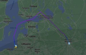 Let Ural Airlines přes finský vzdušný prostor. Foto: Flightradar24.com