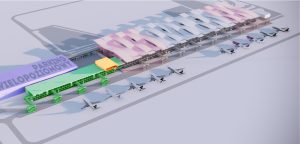 Terminál letiště Vratislav po rozšíření a přístavbě další budovy i parkovacího domu.Zdroj: Pasazer.com