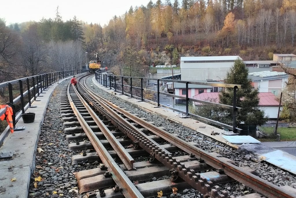 Dílčí opravy ozubnicové trati Tanvald - Kořenov v roce 2019. Foto: Zubacka.cz