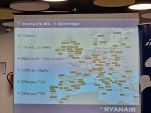 Mapa destinací Ryanairu. Foto: Zdopravy.cz