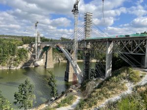 Stavba nového železničního mostu přes Orlík (září 2023). Autor: Zdopravy.cz/Jan Šindelář