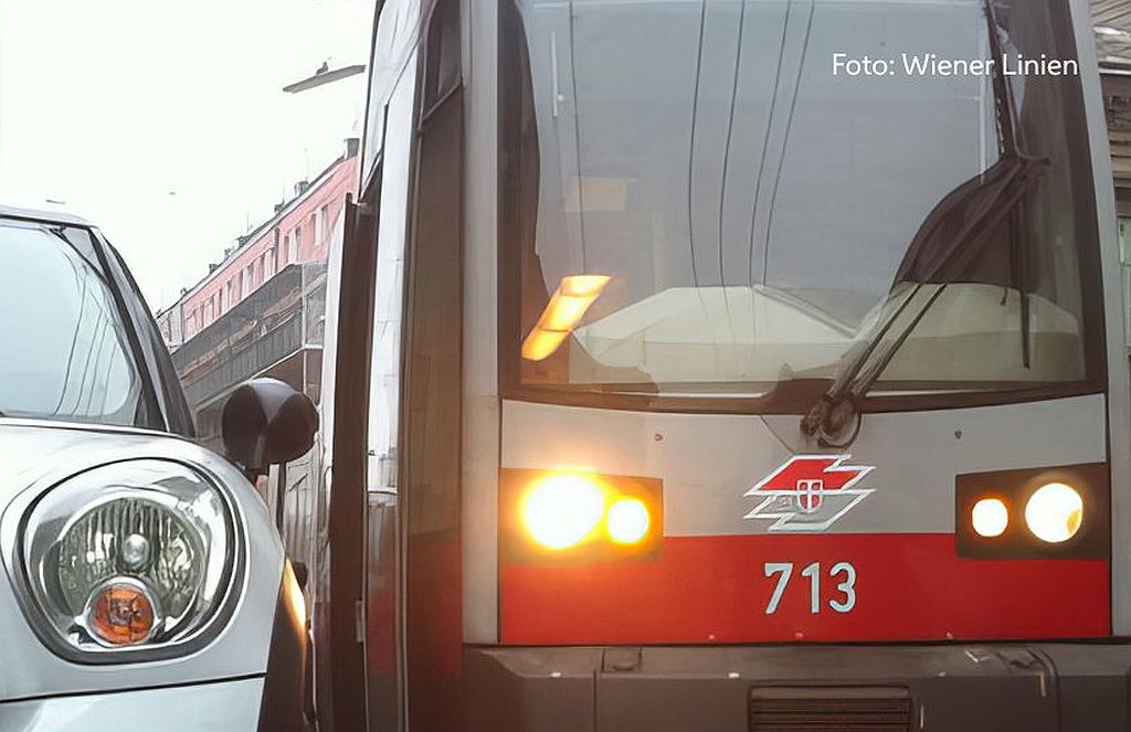Zablokovaná tramvaj ve Vídni. Foto: Wiener Linien
