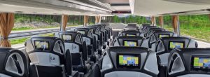 Interiér horní paluby nových autobusů pro RegioJet. Foto: RegioJet