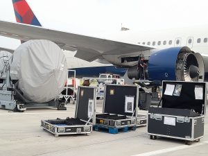 Výměna motoru Boeingu 767-300ER společnosti Delta Air Lines v Praze. Foto: Zdopravy.cz