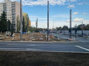 Místo, kde vznikne nový parkovací dům na Dědině. Foto: Zdopravy.cz, Jan Nevyhoštěný