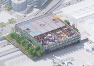Vizualizace nových budov v rámci rozšíření Terminálu 1 pražského letiště.
Zdroj: MVRDV