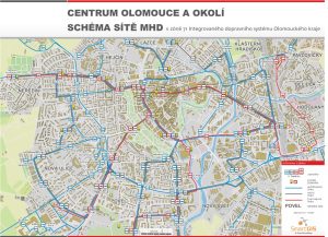 Schéma sítě MHD v Olomouci. Zdroj: DPMO