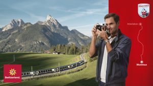 Roger Federer je jednou z hlavní tváří kampaně na Grand Train Tour of Switzerland. Foto Switzerland Tourism