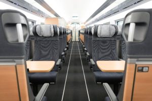 Nový interiér pro ICE3neo - 2. třída. Foto: Oliver Lang / Deutsche Bahn