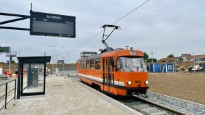První jízda tramvaje do Slivence. Foto: Daniel Šabík / DPP