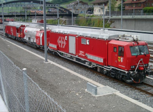 Hasičský vlak sloužící v Gotthardském tunelu. Zdroj: SŽ