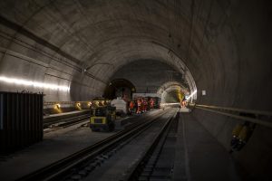 Gotthardského úpatního tunelu. Foto: SBB