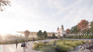 Nový Hlavák - vítězný návrh přeměny hlavního nádraží a prostranství před ním. Zdroj: Henning Larsen Architects
