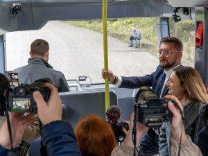 Polský autonomní minibus Blees BB-1 na testech v Katovicích.
Zdroj: Miasto Katowice