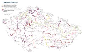 Mapa elektrizace české železnice. Foto: MD