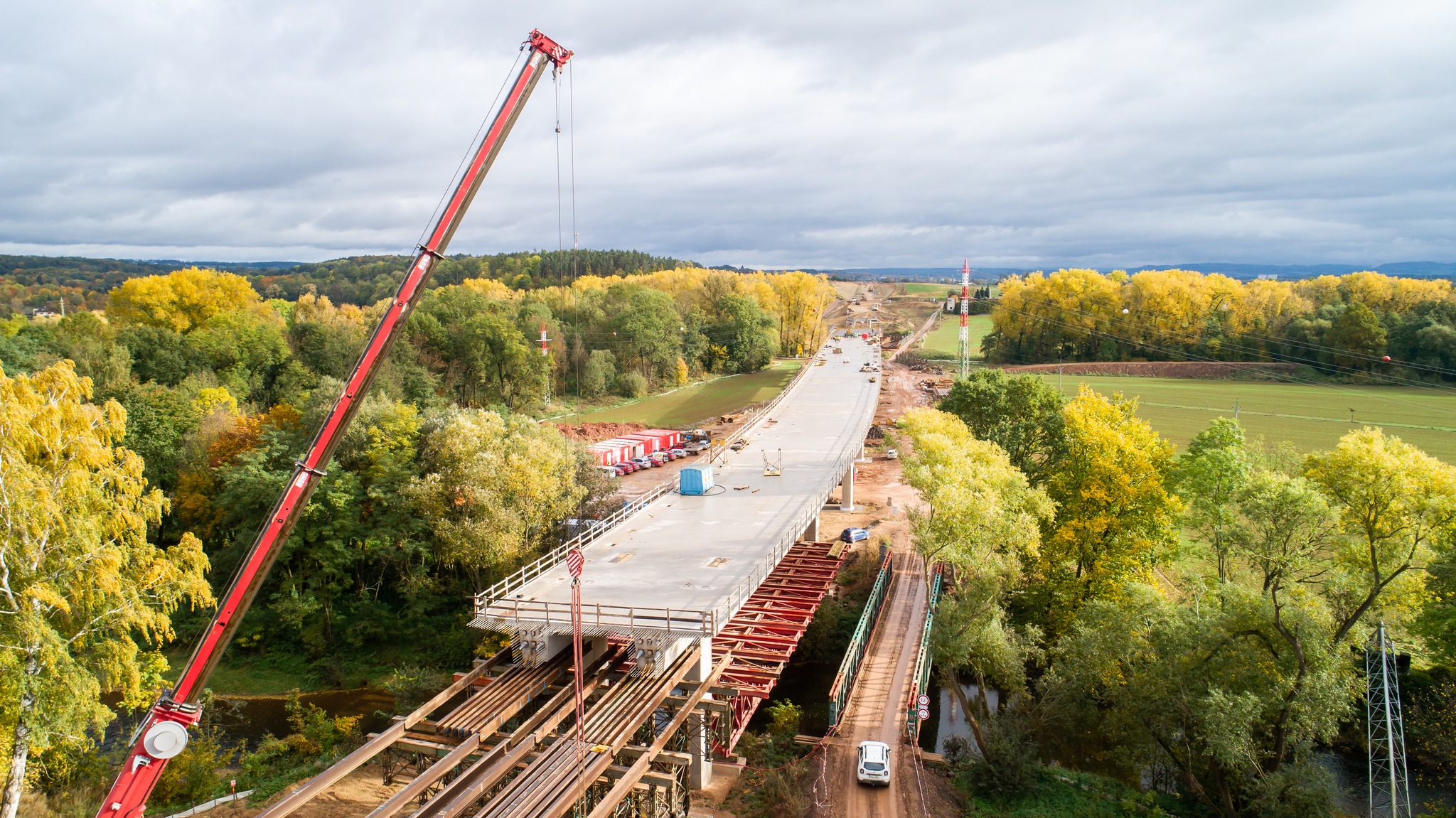 Stavba obchvatu Jaroměře, stav 10/2023. Foto: Metrostav Infrastructure