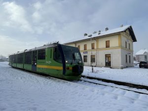 Vlak Die Länderbahn, nádraží Jirkov. Autor: Zdopravy.cz/Jan Šindelář
